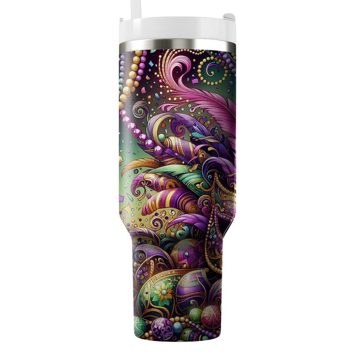 Carnival Chaos - A Playful Mardi Gras  Custom Tumblers