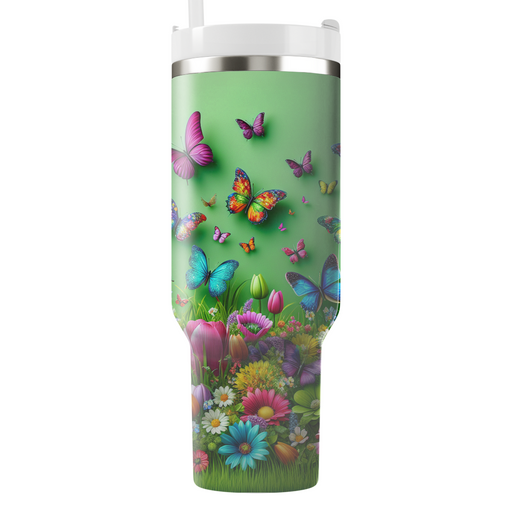 Spring Butterfly Meadow  Personalized Tumblers