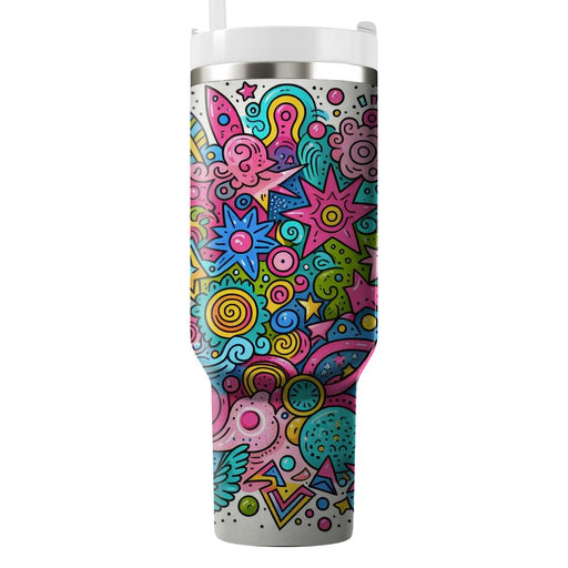 Funky Doodle Parade  Unique Tumblers