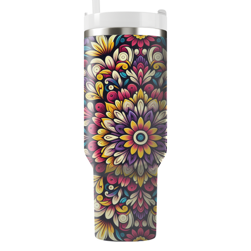 Floral Kaleidoscope Travel Tumblers