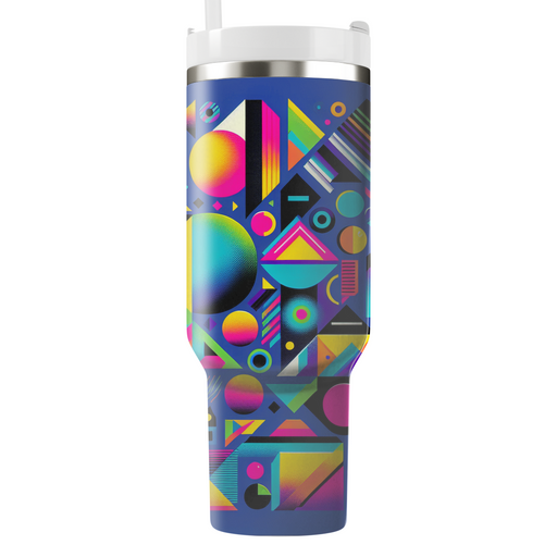 Geometric Neon Delight  Personalized Tumblers