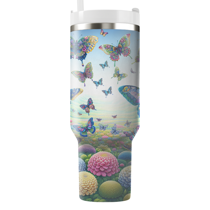 Vibrant Butterfly Symphony  Tumblers With Lids