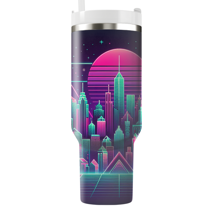 Retro Neon City  Custom Tumblers