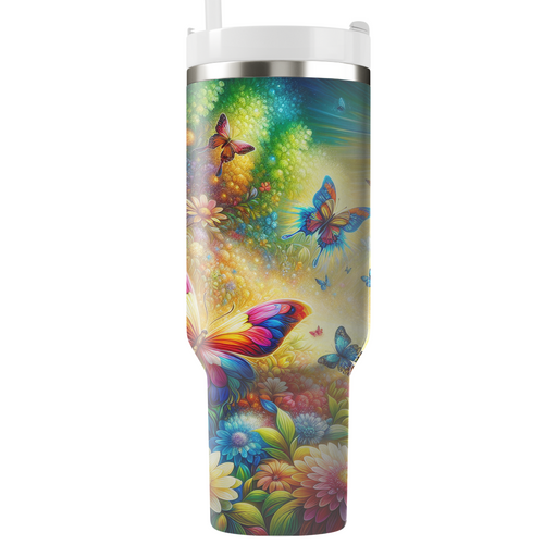 Radiant Butterfly Garden  Tumblers With Lids