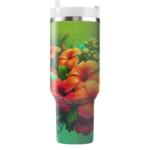 Tropical Hibiscus Bliss  Custom Tumblers