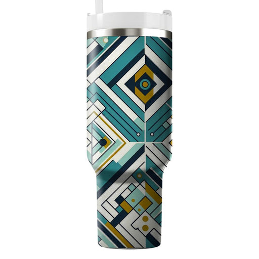 Geometric Grid Overlay  Insulated Tumblers