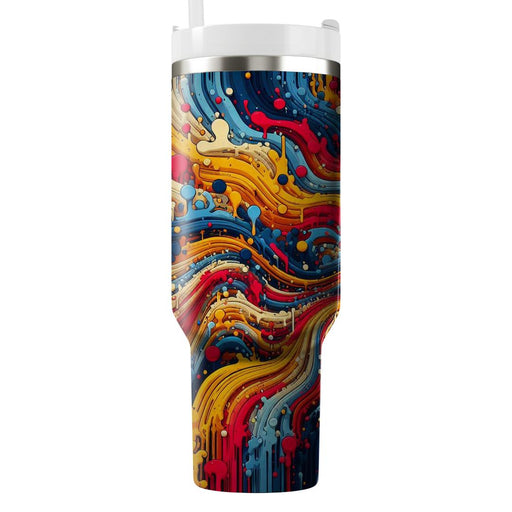 Artistic Paint Drip  Decorative Tumblers