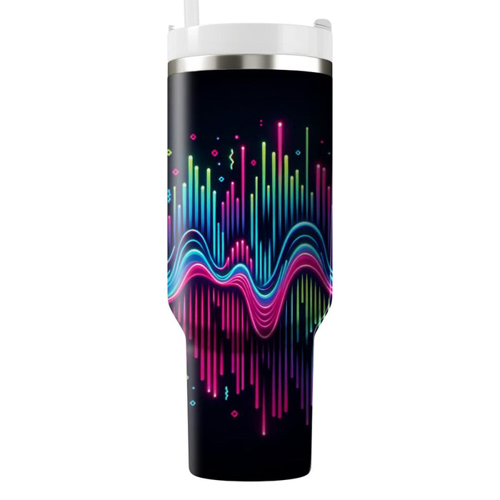 Bright Neon Waveforms  Custom Tumblers