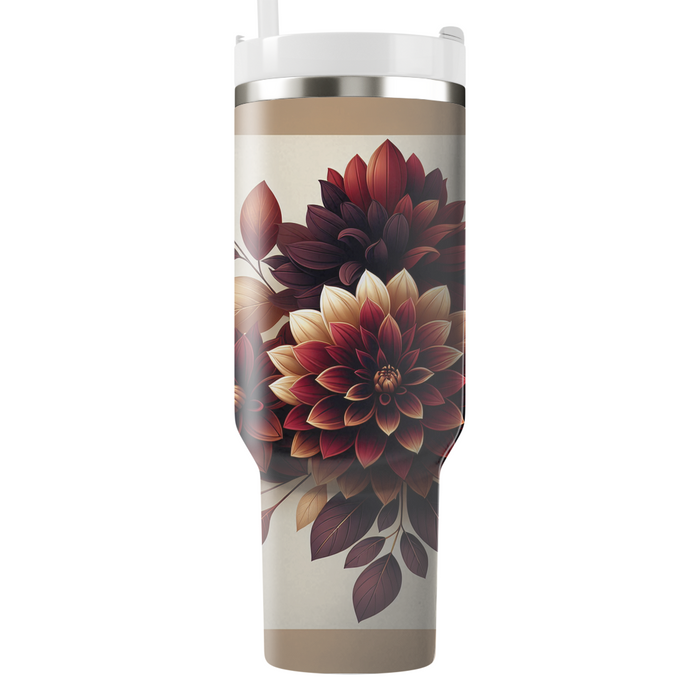 Autumn Dahlia Elegance  Tumblers With Lids