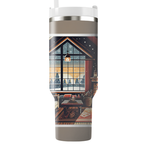 Winter Cozy Cabin Scene  Custom Tumblers