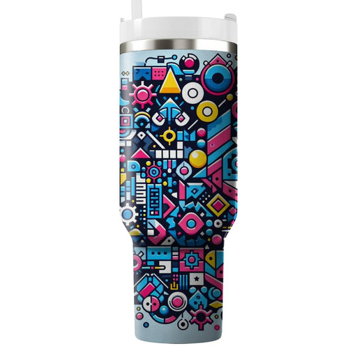 Vibrant Geometric Bliss  Tumblers With Lids