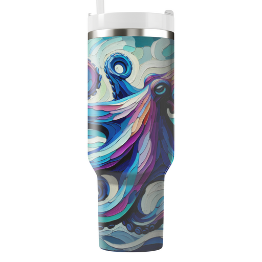 Artistic Octopus Odyssey  Tumbler Cups