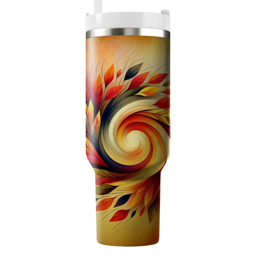 Autumn Leaves Whirlwind  Tumblers With Lids