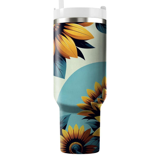 Vivid Sunflower Dreams  Personalized Tumblers