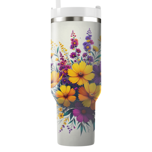 Vivid Wildflower Dream  Travel Tumblers