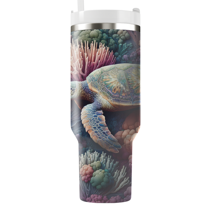 Artistic Turtle Voyage  Personalized Tumblers