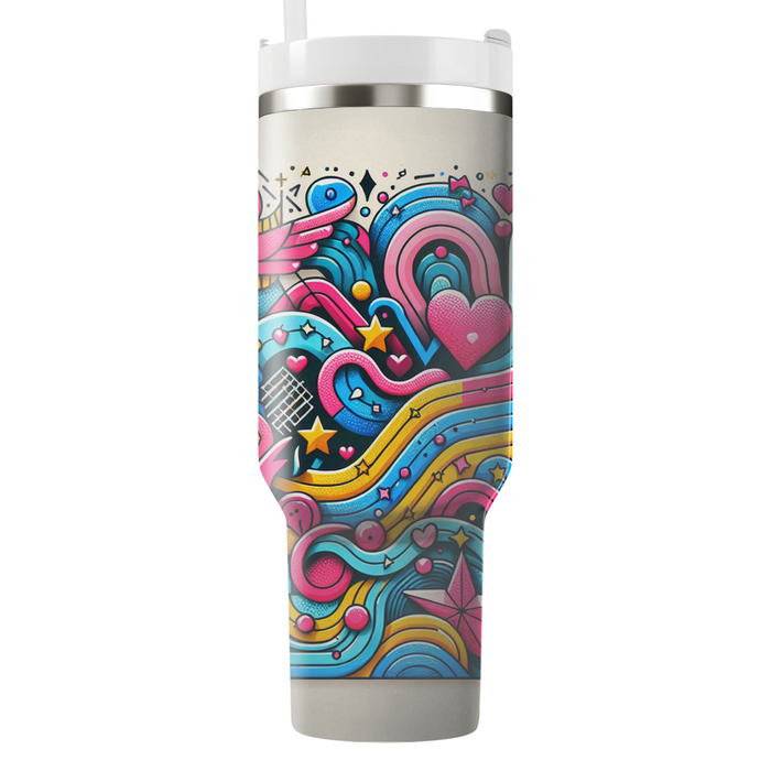 Funky Doodle Art  Tumbler Cups