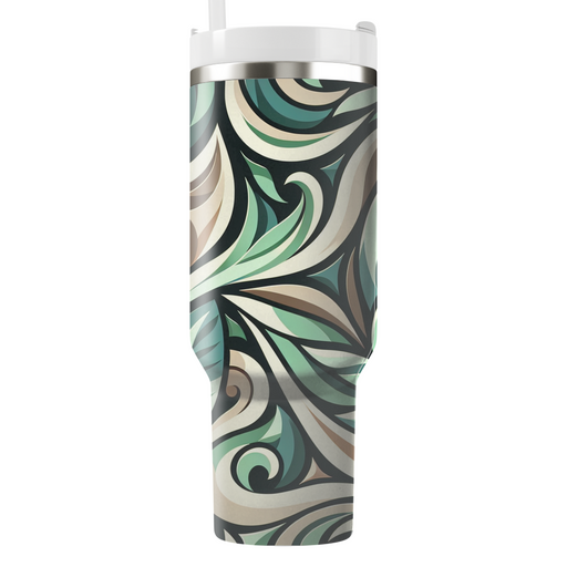 Abstract Leaf Swirl Custom Tumblers