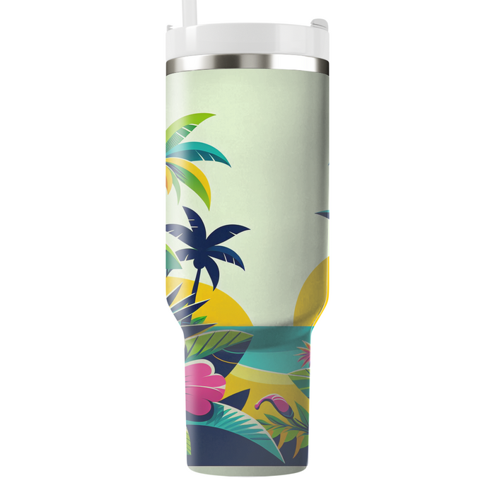 Tropical Paradise Retro  Tumbler Cups