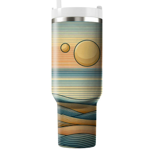 Sunshine Horizon Lines  Tumblers With Lids