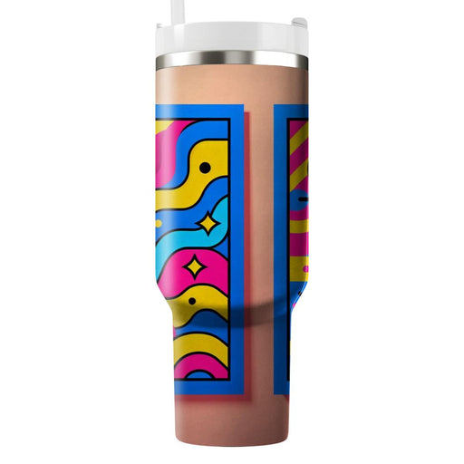 Vibrant Groovy Stripes  Tumblers With Lids