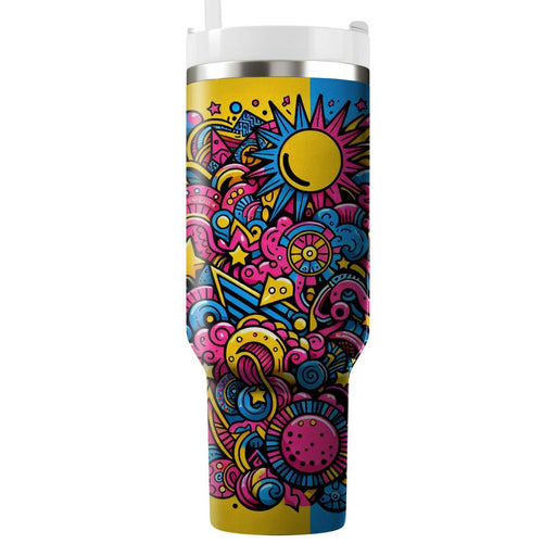 Funky Doodle Burst  Insulated Tumblers