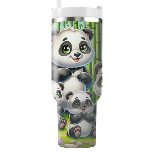 Serene Panda Family  Decorative Tumblers