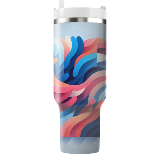 Artistic Brushstroke Waves  Custom Tumblers