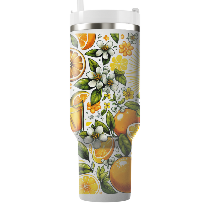 Sunny Citrus Blossom  Tumblers With Lids