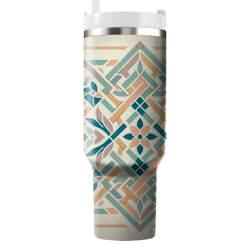 Triangular Blossom Symphony  Tumblers With Lids