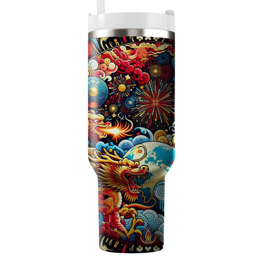 Vibrant Global New Year Travel Tumblers