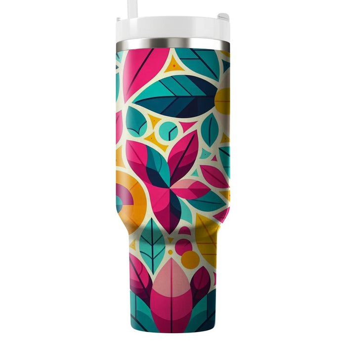 Vibrant Petal Mosaic  Unique Tumblers