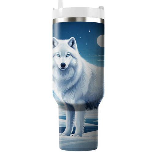 Winter Arctic Wolf  Tumblers With Lids