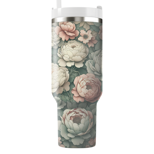 Vintage Floral Mosaic  Tumblers With Lids