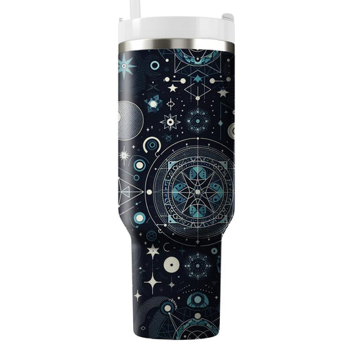 Geometric Galaxy Nexus  Tumblers With Lids