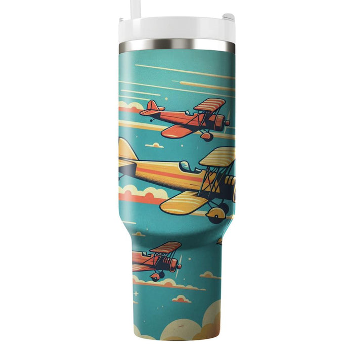 Vintage Airplane Adventure  Decorative Tumblers