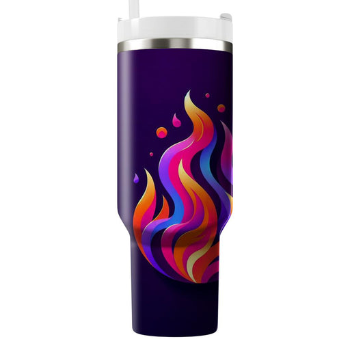 Vivid Neon Flames  Unique Tumblers