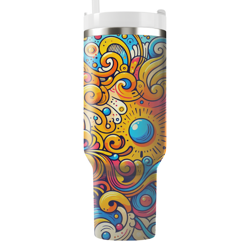 Vibrant Abstract Doodles  Unique Tumblers