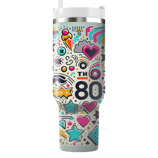 Whimsical 80s Patterns Personalized Tumblers