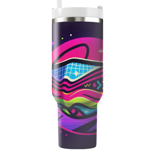 Neon Retro Design Face Mask Custom Tumblers