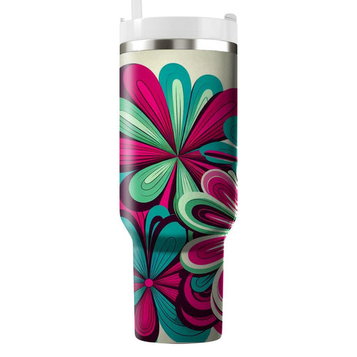 Funky Floral Frenzy  Unique Tumblers