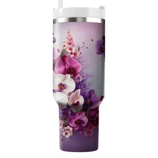 Artistic Orchid Symphony  Unique Tumblers