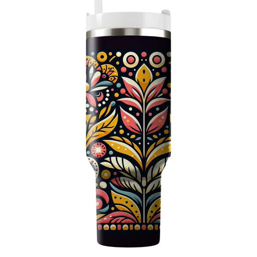 Vibrant Retro Florals  Tumbler Cups