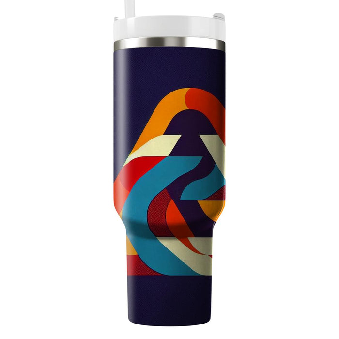 Bold Retro Triangles  Insulated Tumblers