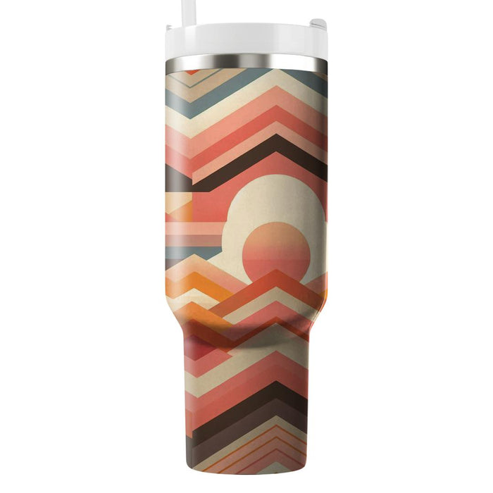 Sunset Chevron Harmony  Personalized Tumblers