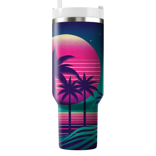 Retro Palm Tree Paradise  Decorative Tumblers