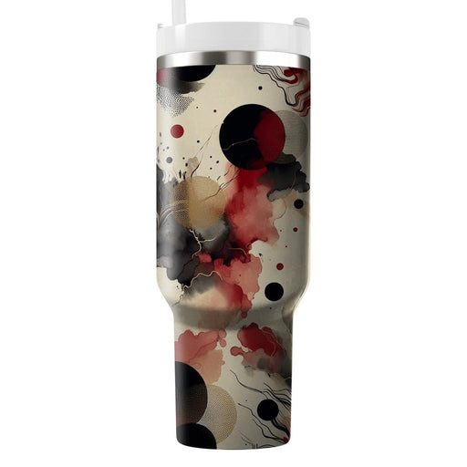 Abstract Ink Blot Design  Tumblers With Lids