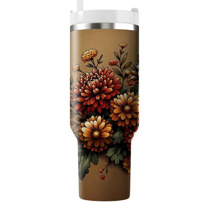 Autumn Floral Harmony  Unique Tumblers