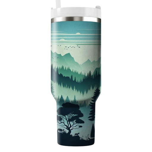 Whimsical Nature Silhouettes  Tumbler Cups