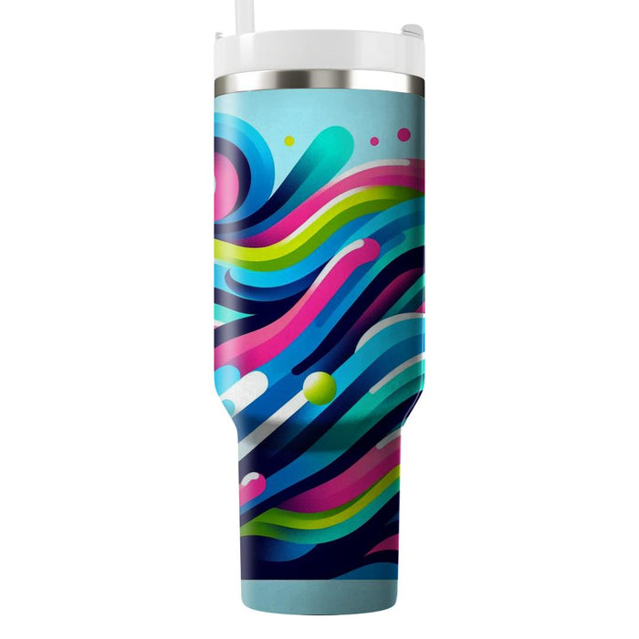 Retro Neon Waves  Unique Tumblers